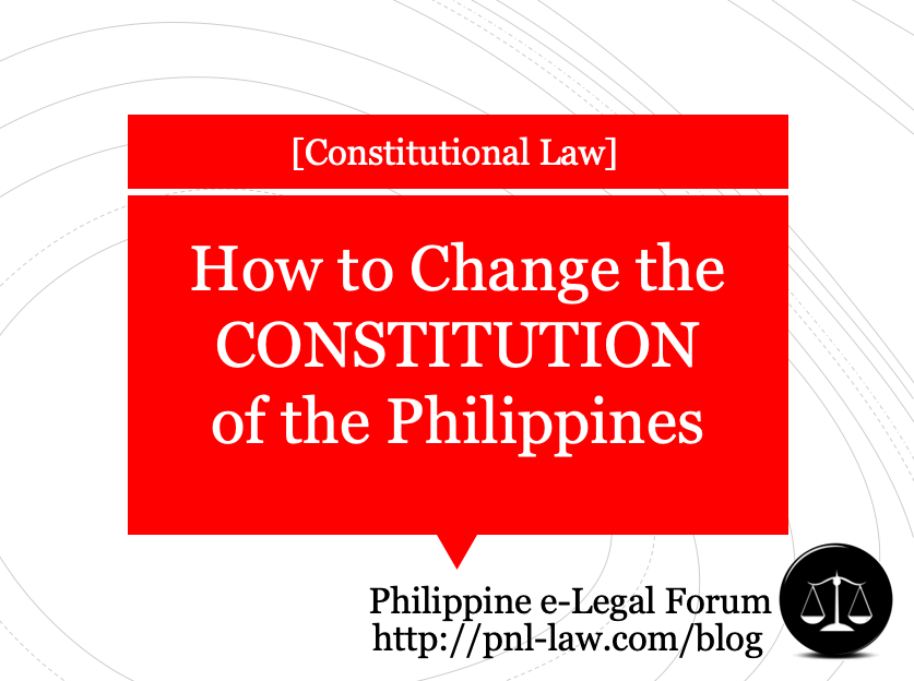 Changing the Philippine Constitution