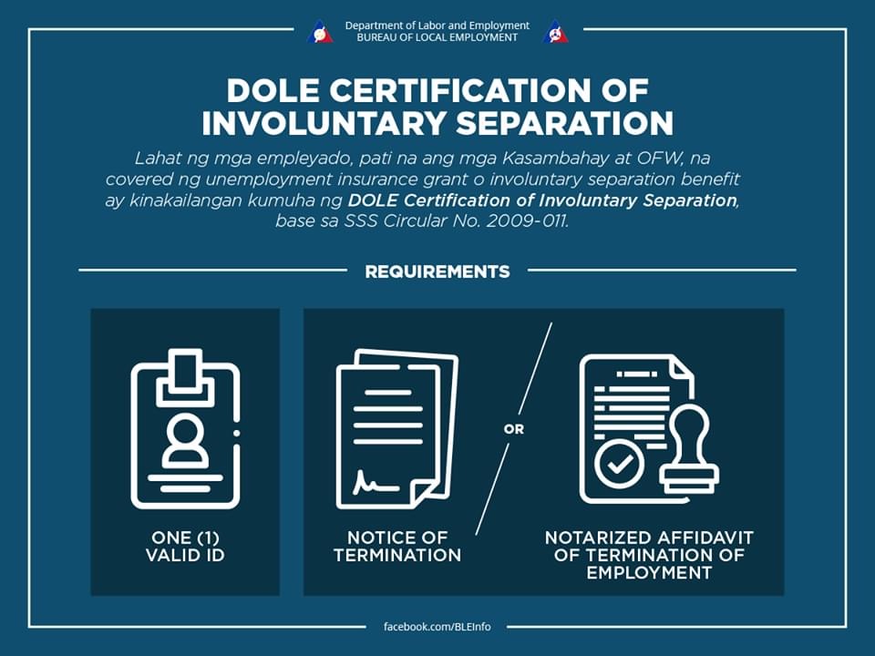 DOLE Certification of Involuntary Separation from Work