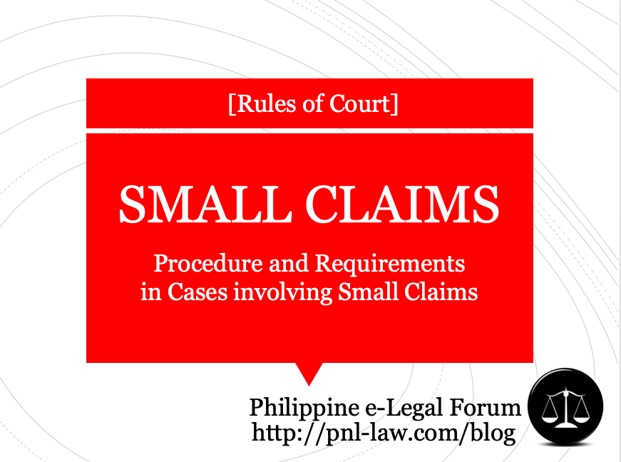 Small Claims Procedure and Requirements in the Philippines